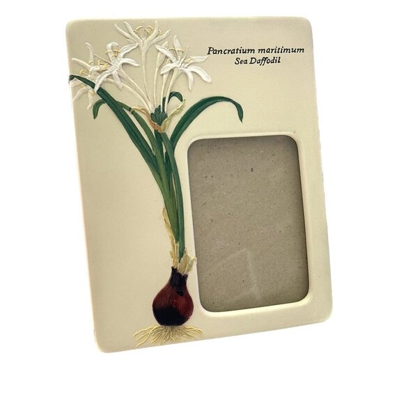 CARR Ceramic Picture Frame Daffodil Botanical Garden Flower Bulb 3.5" X 5" - Picture 1 of 5